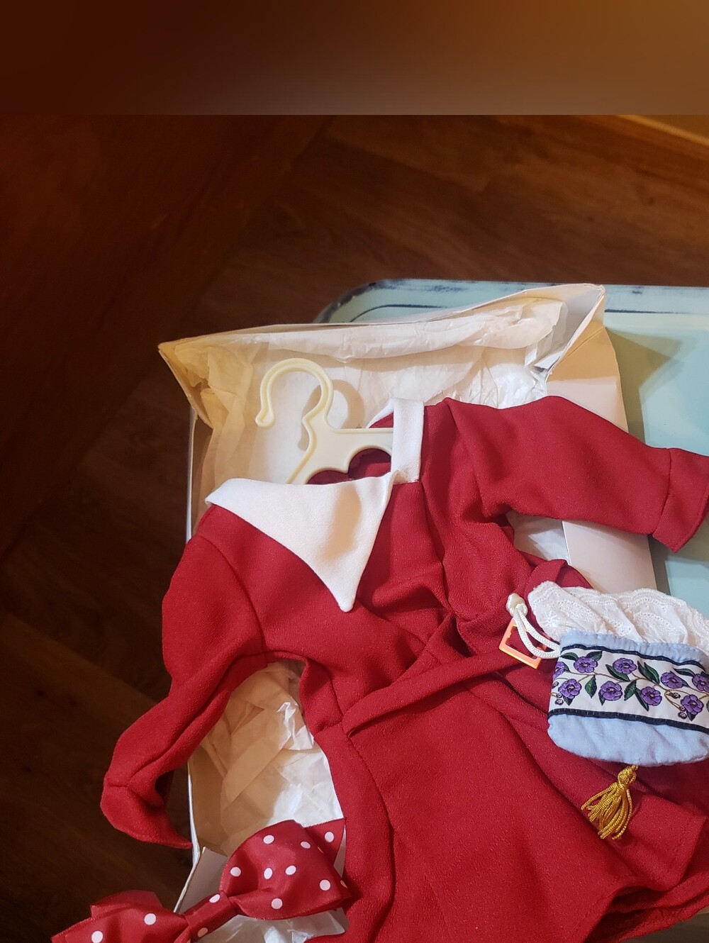 American Girl Doll Classic Red One-Piece Dress with White Collar